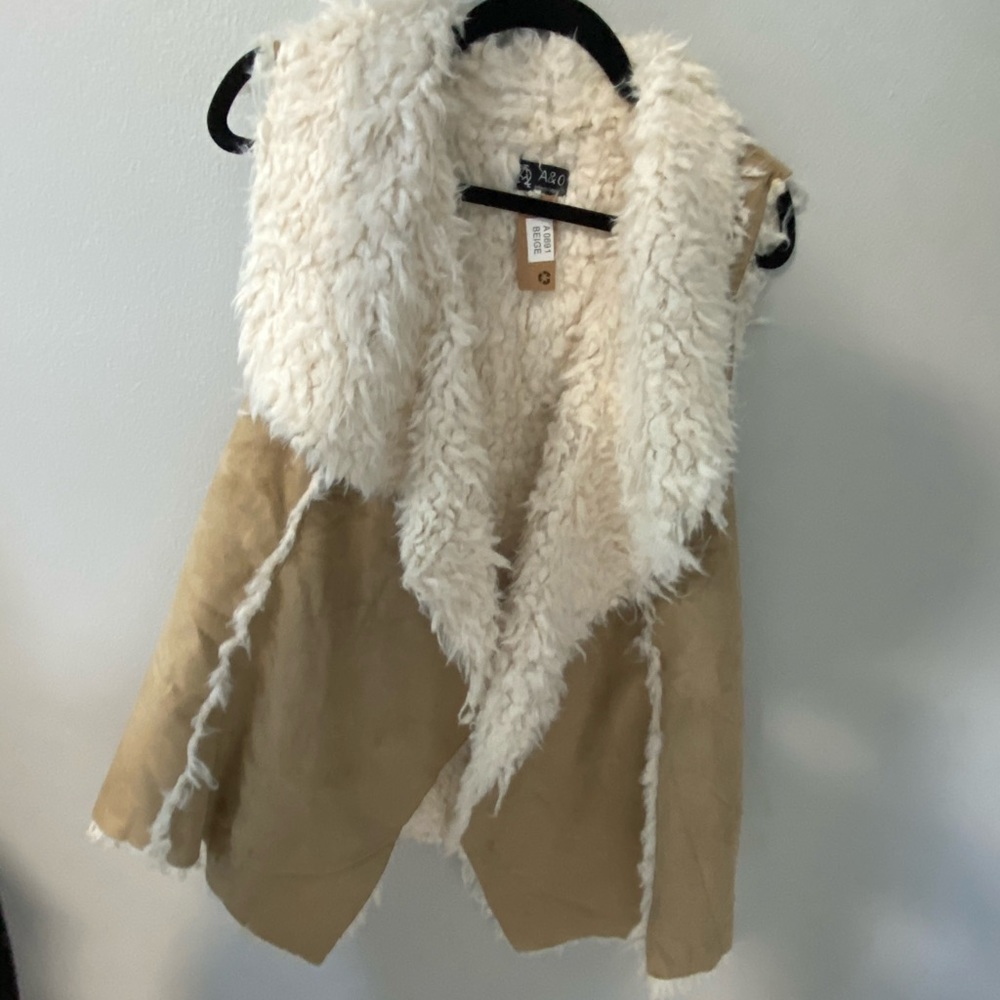 Faux suede vest